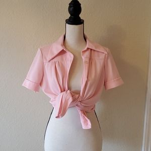 Bubblegum Pink 1960's "Don't Be Square" Blouse